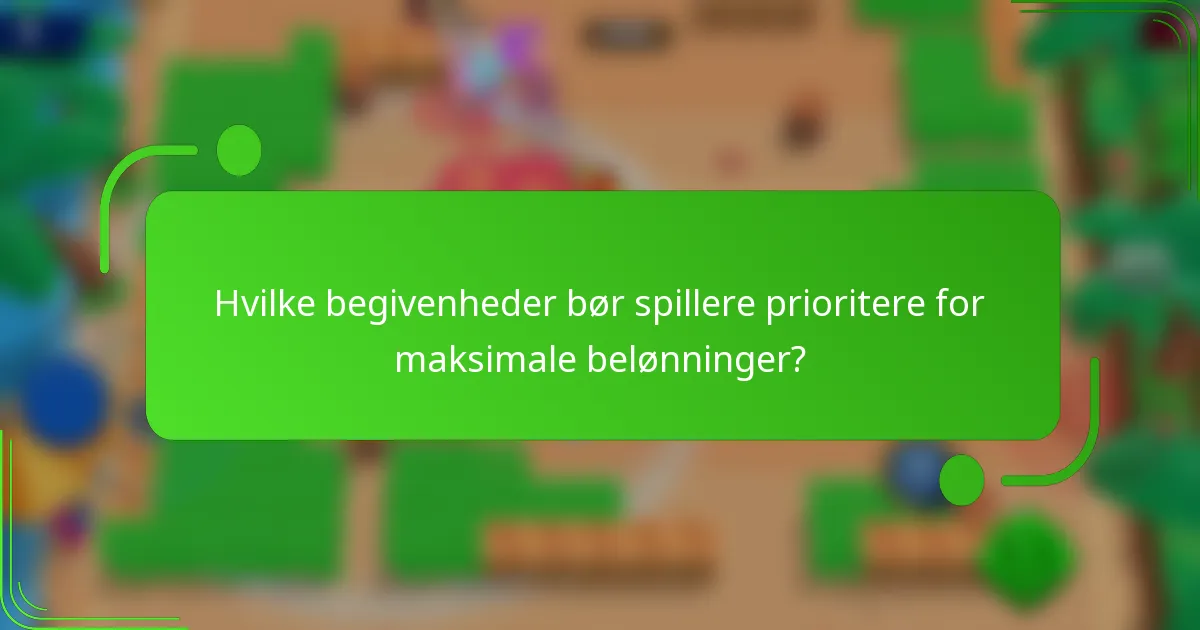 Hvilke begivenheder bør spillere prioritere for maksimale belønninger?